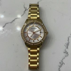 Citizen J810-s105528 Eco-drive Stainless Gold LOOK Chronograph Wristwatch